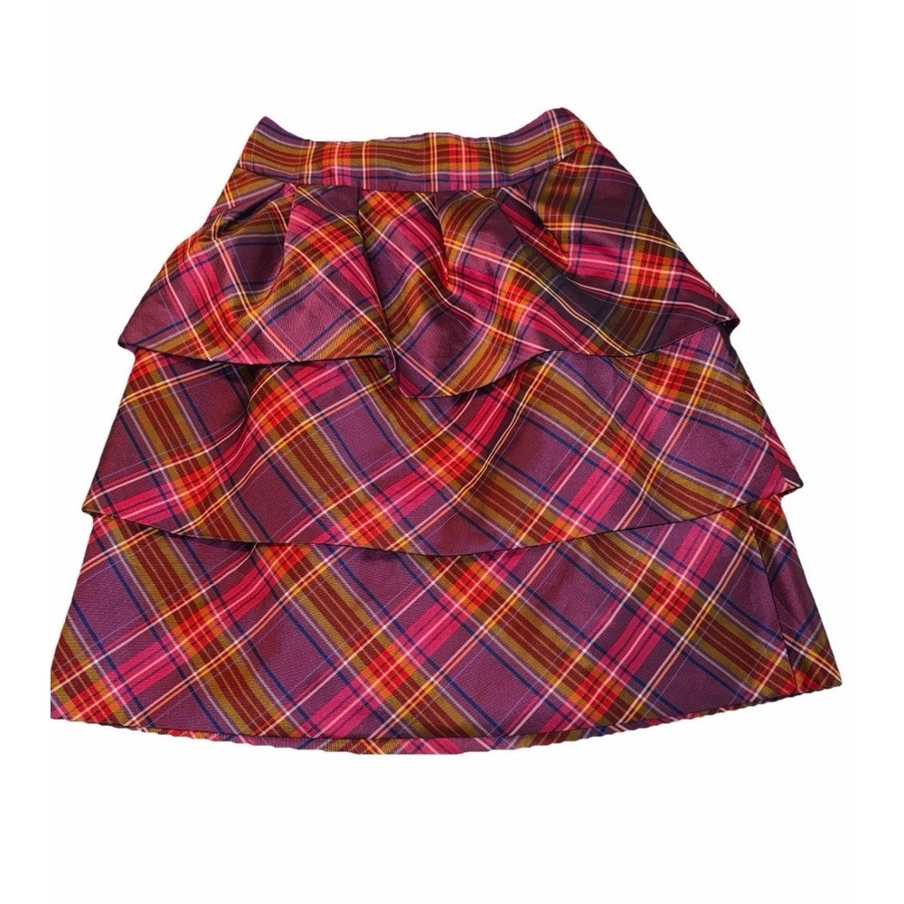 Women's Skirt Size 0 Etcetera plaid tiered pleated